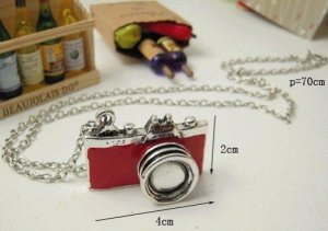Red Camera Necklace